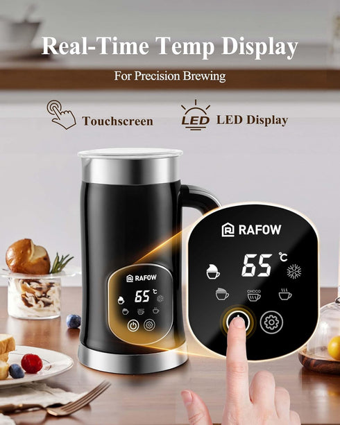 5-in-1 11.8oz Working-110V Milk Frother and Steamer - Upgraded Automatic Milk Steamer Hot & Cold Foam Maker and Milk
