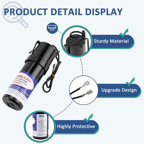 SPP6 Hard Start Kit for Air Conditioner, AC Hard Start Capacitor, Increases Starting Torque 500% for 4,000 to 120,000