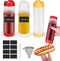 GouZaak 3pcs Inverted Condiment Squeeze Bottles, Leak-proof Refillable Sauce Container for All Types