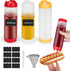 GouZaak 3pcs Inverted Condiment Squeeze Bottles, Leak-proof Refillable Sauce Container for All Types