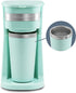 Elite Gourmet EHC113M Personal Single-Serve Coffee Maker, 14Oz Stainless Steel Thermal Travel Mug, Mint