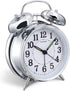 Peakeep 4 inches Twin Bell Loud Alarm Clock for Heavy Sleepers, Chrome Finish