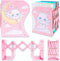 BelugaDesign Cat Moon Bookends | Anime Cute Magical Kawaii Pink Yellow White