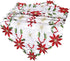 OurWarm Christmas Table Runners, Embroidered Poinsettia Holly Leaf Table Linens, 15 x 70 Inch