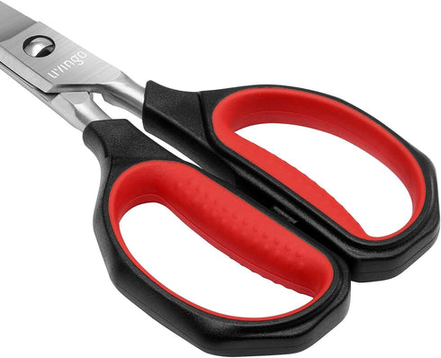 LIVINGO 8.5 Inch Kitchen Shears Heavy Duty, Dishwasher Safe, Sharp Forged Stainless Steel Blade for Cutting Food
