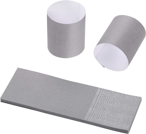 Gmark Paper Napkin Band, Box of 500, Self Adhesive Paper Napkin Rings, Grey