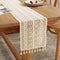 Gemseek 36 Inch Boho Crochet Lace Table Runner, Vintage Beige Bohemian Short
