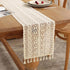 Gemseek 36 Inch Boho Crochet Lace Table Runner, Vintage Beige Bohemian Short