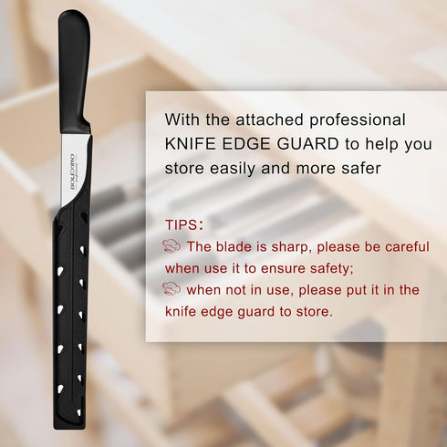 10 Inch Serrated Knife for Homemade Bread with Sheath, High-Carbon Japanese Stainless Steel Blade