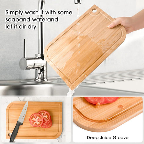 11.5"x 8" Small Bamboo Wood Cutting Board, Lightweight Wooden Fruit Cutting Board for Home