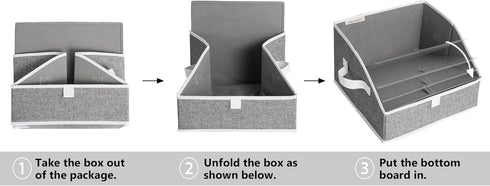 StorageWorks Closet Storage Bins, Trapezoid Fabric Bins and Organizing Baskets, Small, 3-Pack, Gray