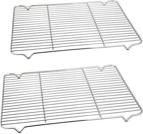 P&P CHEF Baking Rack Set of 2 - 16.6''x11.6 Stainless Steel Wire Cooling Drying Roasting Rack
