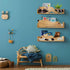 3 24inch Floating Shelves, Wall Shelf for Kids Rooms, Woodland Nursery Bookshelves, Bear Fox and Raccoon