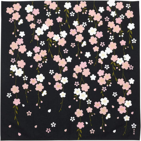 HAMAMONYO Furoshiki (20 in.) 'Weeping Cherry at Night'