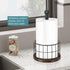 Standing Paper Towel Holder for Bathroom Countertop, Heavy Duty Wooden Base Paper Towel Rack for Kitchen