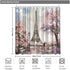Paris Shower Curtain for Bathroom, Sakura Landscape Pink Romantic Waterproof Fabric 72x72 Inches with Hooks