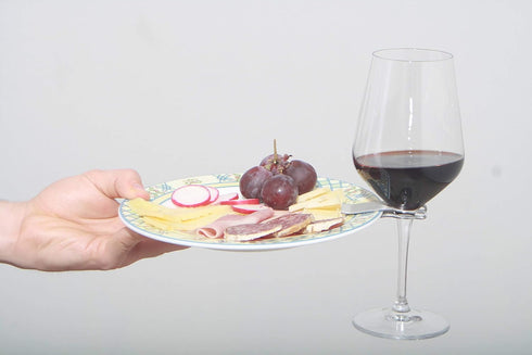 Stainless Steel Wine Glass Holder and Plate Clip - Elegant & Sturdy Wine Saver, Perfect for Dinner or Party (Pack of 3)