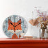senya Wall Clock Brown Fox, Silent Non Ticking Operated Round Easy to Read Home Office Clock