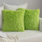 MIULEE 18x18 Inch Pack of 2 Luxury Faux Fur Throw Pillow Cover, Plush Cushion Cover Shell for Sofa, Bedroom, Car, Green
