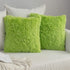 MIULEE 18x18 Inch Pack of 2 Luxury Faux Fur Throw Pillow Cover, Plush Cushion Cover Shell for Sofa, Bedroom, Car, Green