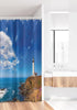 Ambesonne Lighthouse Stall Shower Curtain - Pigeon Point Lighthouse Coastal Image Print, 36" W x 72" L