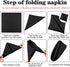 ANECO 12 Pieces Satin Napkins, Soft Square Dinner Napkins 17 x 17 Inches for Weddings, Parties, Decorations (Black)