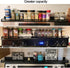 MouJeHom 30''Stove Top Shelf for Kitchen Stove, Stainless Steel Magnetic Spice Over the Stove Rack Flat Organizer Black
