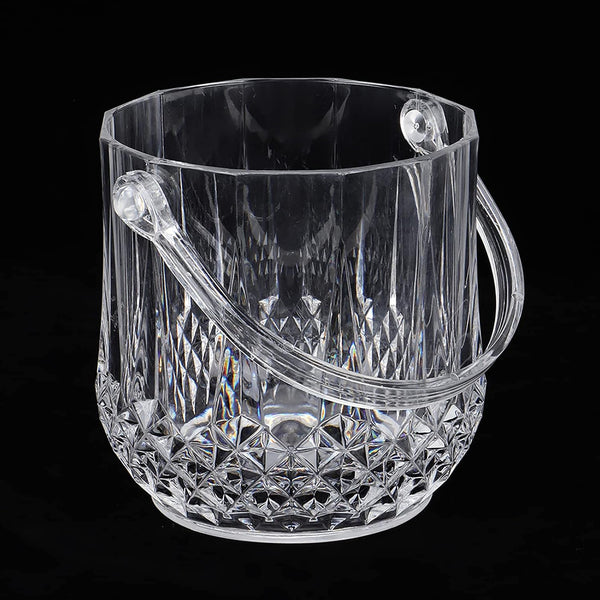 Zerodis 1.8L Plastic Ice Bucket, Transparent Acrylic with Carry Handle for Parties