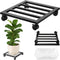 DEELF OUTLET 1 Packs 13.6 inches Large Metal Plant Caddy with PU Wheels Square