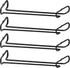 4 Pack Steamware Wine Glass Hanging Rack, Metal Stemware Holder for Under Cabinet Kitchen Bar Pub, Black