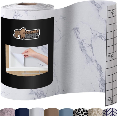 Gorilla Grip Peel and Stick Paper for Book Covers, Countertops, Drawers, and Crafts, 17.5 in x 20 FT, Marble Vinyl