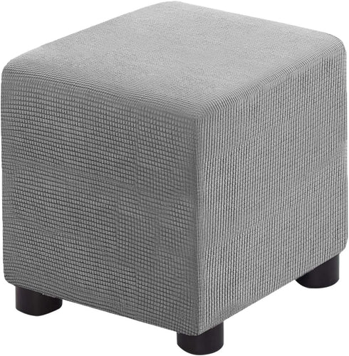 Ottoman Cover Square Folding Storage Ottoman Slipcovers Jacquard Stretch Cube Footrest Foot