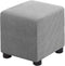 Ottoman Cover Square Folding Storage Ottoman Slipcovers Jacquard Stretch Cube Footrest Foot