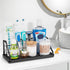 Countertop 7 Counter Bathroom Organizer - Detachable Slots Kids Electric Black Toothbrush and Toothpaste Holder
