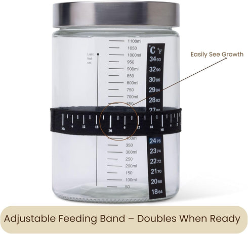 Pancito y Ms 37oz 12-Piece Set Sourdough Starter Kit with Digital Scale & Jar Complete Bread Baking for Beginners