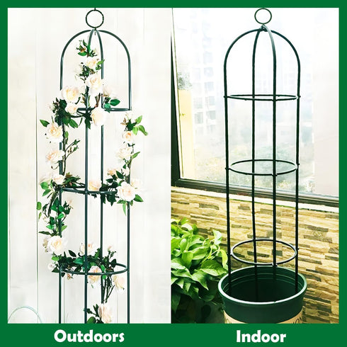LeJoy Garden 100% 6.3 Tower Obelisk Garden Trellis Metal Feet Tall Plant Support for Climbing Vines and Flowers
