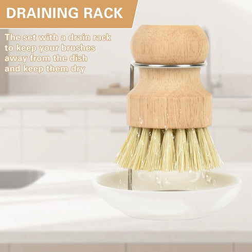 Qaskwaer Set 1 Set Wooden Dish Brushes, Dish Dishwashing Brush for Cleaning Dishes, Kitchen Wooden Cleaning Dsihes