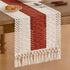 Summer 12x36 inch Socomi Boho Table Runner Farmhouse Rustic Dining Kitchen Small Macrame Woven Cotton Linen Coffee