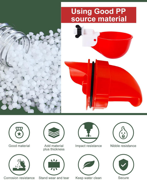 psarnuk Set, 8 4 Chicken Feeder & Chicken Waterer Cup Water Cups Feeders, Automatic DIY Poultry Feeding Watering Kit