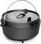Pre-Seasoned Cast Iron Dutch Oven: 4.5 Quart Deep Pot with Skillet Lid for Camping, BBQ, and Campfire Cooking