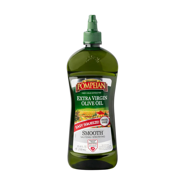 Pompeian Easy Squeeze, Smooth Extra Virgin Olive Oil, First Cold Pressed, Mild