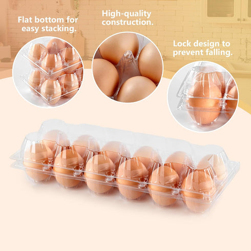 YIFIHGE 120PCS Egg Cartons Cheap Bulk, Clear Egg Cartons for Chicken Eggs, Reusable Chicken Egg Container Bulk Egg