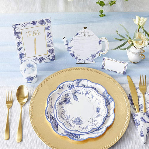 Kate Aspen Blue Willow Wedding Table Numbers (1-25), One Size, Seat Assignments & Table Decor