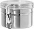 OGGI Stainless Steel Kitchen Canister, 26 fl oz, Airtight Clamp Lid, Clear See-Thru Top, Ideal for Kitchen Storage