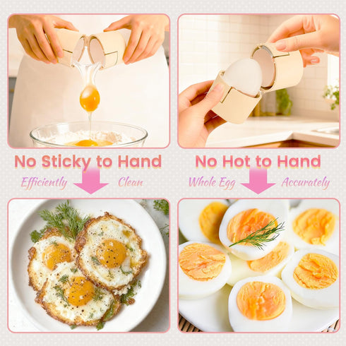 2 1 1 Pack Upgraded in Egg Shell Opener, Hard Boiled Egg Peeler Cracker with Piercer, Cute Egg Separator for Raw Eggs