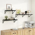 Dreamland 12 16 inch Set 2 Deep Floating Shelves for Wall, Black Floating Shelves, Large Floating Shelf *