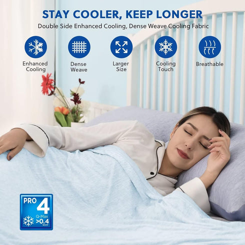 HOMFINE Cooling Blankets for Hot Sleepers - Lightweight Soft Double Side Enhanced Cooling Blanket, 50 x 70 inches,