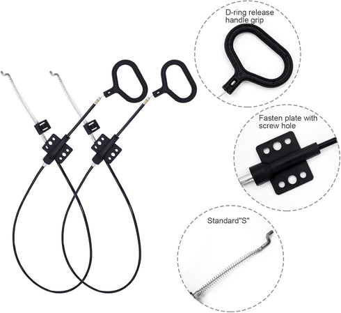 Nonley Sofa Recliner Cables, 2 Pack Couch Release Cables, Black D Ring Pull Handle for Recliner