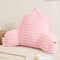 Memfydu Faux Fur Fluffy Pink Reading Pillow with Pockets, Luxury Striped Plush Decorative,
