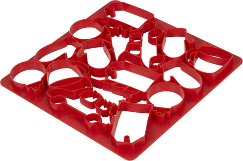 Wilton Multi-Cookie Cutter Sheet, Holiday Design, Red